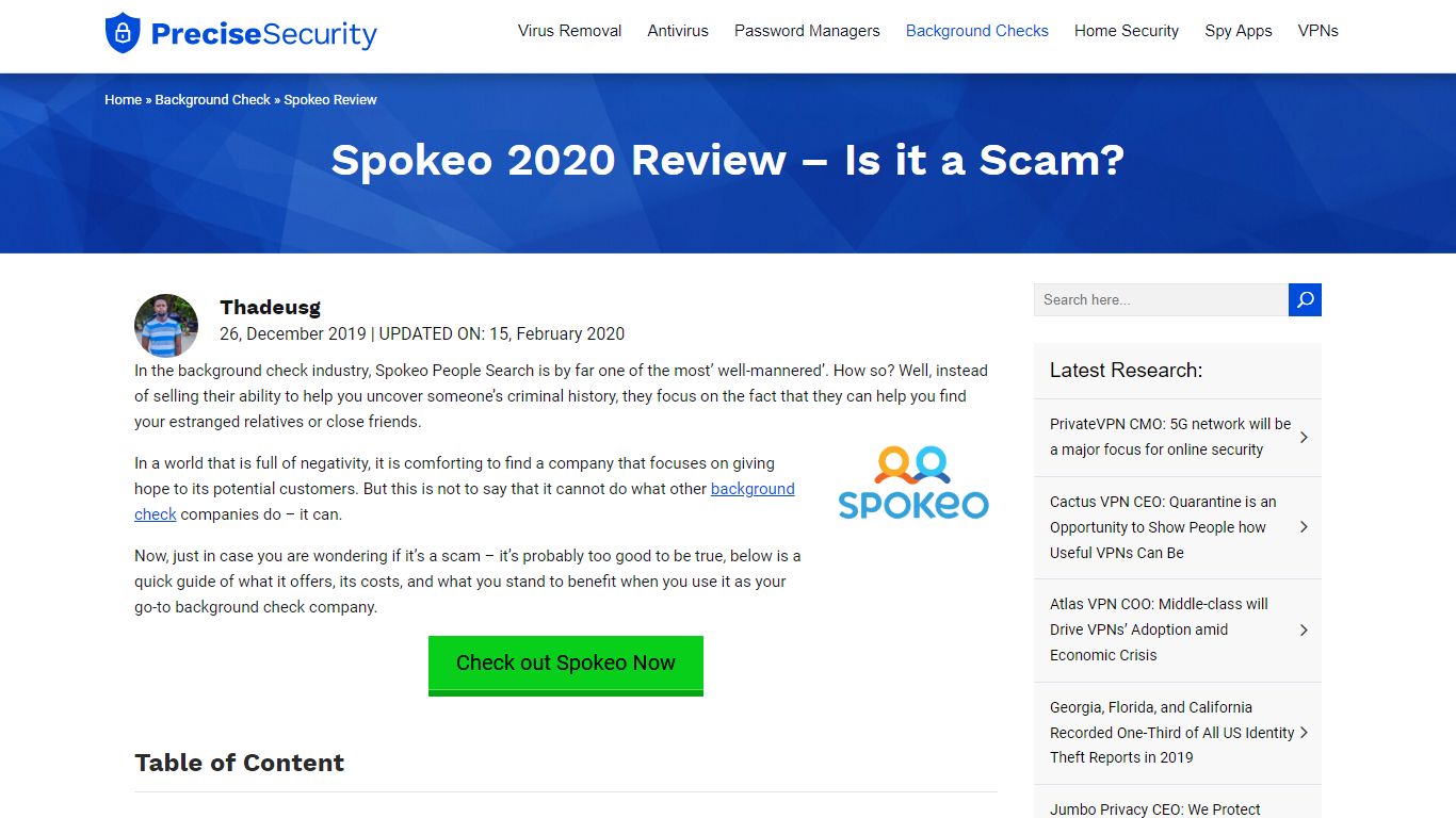 Spokeo 2020 Review – Is it a Scam? - PreciseSecurity.com